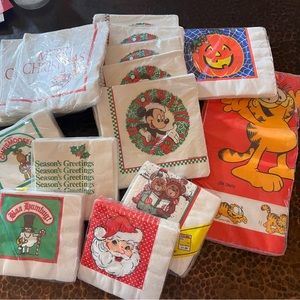 Vintage paper napkins table cover disney garfield holiday christmas halloween